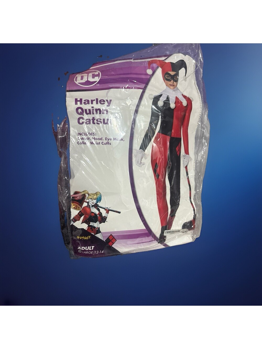 DC Comics Harley Quinn Spirit Halloween Costume Women’s Large 12-14 Cosplay Set